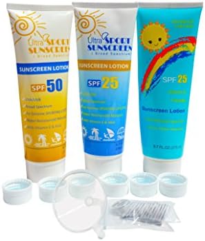 Fake Sunscreen Alcohol Flasks by Cruise Booze Secret Hidden Liquor bottles Containers | Extra Large 3 Pack with Bonus