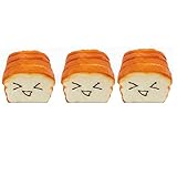3 Pack Slow Rise Squishy Charms, Emoji Toast