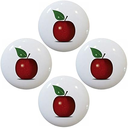 Single Apple Ceramic Kitchen Cabinet Drawer Knobs Set Of 4 Knobs