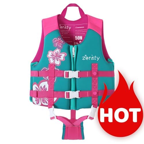 Zeraty Kinder Schwimmweste Schwimmen Jacke für Kleinkinder mit Einstellbare Sicherheits Straps Alter 1-9 Jahre / 22-50 lbs 5