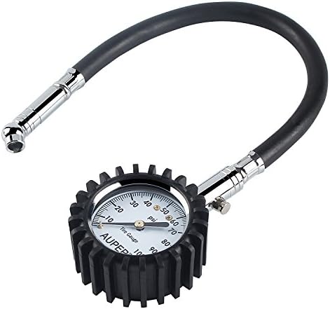 Tire Pressure Gauge, Auper High Accuracy Tire Gauge Heavy Duty Pressure Gauges 100 PSI 2" Dial Air Pressure Gauges Easy to Use For Bike, Motorcycle, Truck,Car