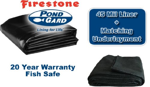 15 x 25 Firestone 45mil EPDM Pond Liner & Matching Underlayment Kit