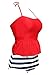 High Waisted Swimsuit for women, Retro Halter Peplum Bikini