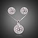 Fashion Plaza Rhodium Plated Basket Set Cubic Zircon Cz Necklace and Earring Jewelry Set S94