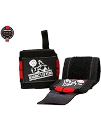 Muñequeras de levantamiento nórdico (2 pares 4 vendas de 14.0 in) para levantamiento de pesas, entrenamiento de cruz y levantamiento de potencia, para mujeres y hombres, mejora la fuerza de la mano y el apoyo durante el levantamiento de pesas