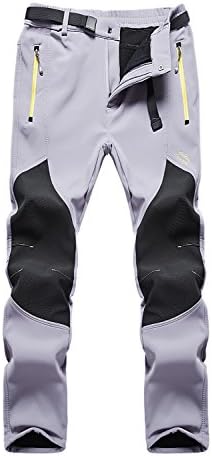 FunnySun Men's Outdoor Water Resistant Windproof Fleece Snow Hiking Pants US16606M Lightgrey S