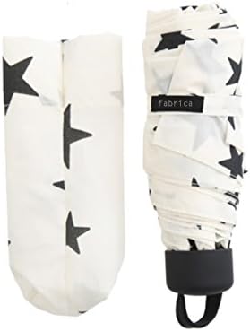 The Fabrica Designer's Compact Umbrella, Portable Mini Size For Travel, Office, Camping, Gardening And Outdoor, Lightweight For Kids, With Gift Package And A Message Card (Ivory Star)