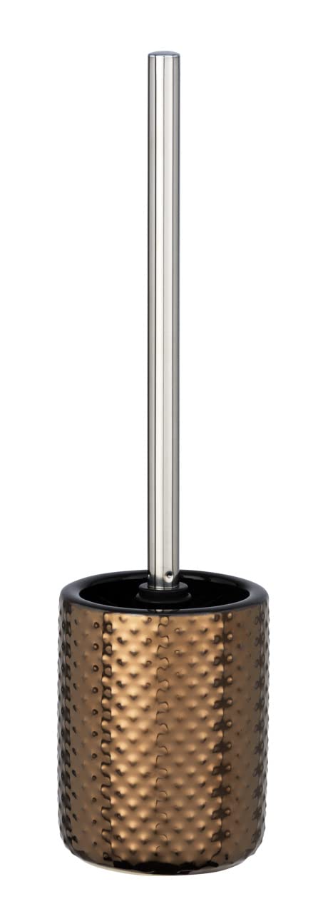 WENKO 23268100 Toilet brush Keo copper - Toilet brush holder, Ceramic, 10.5 x 39.5 x 10.5 cm, Copper