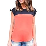 Womens Vest Tops,Napoo Casual Chiffon Patchwork Solid Tank Tops T-Shirt