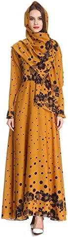 Muslim Maxi Dress for Women,Sonnena Women's Print Fashion Temperament Slim National Style Aristocratic Dress Islamic Kaftan