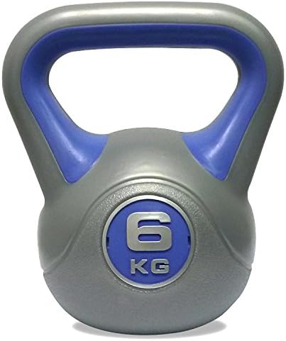 DKN Unisex 6kg Vinyl Kettlebell, Grey/Purple, 6 kg