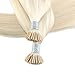 Moresoo 20 inch 50strands/50g I Tip Cold Fusion Hair Extensions White Blonde Color 60 100% Remy Human Hair Extensions Pre Bonded Stick I Tip Hair Extensions