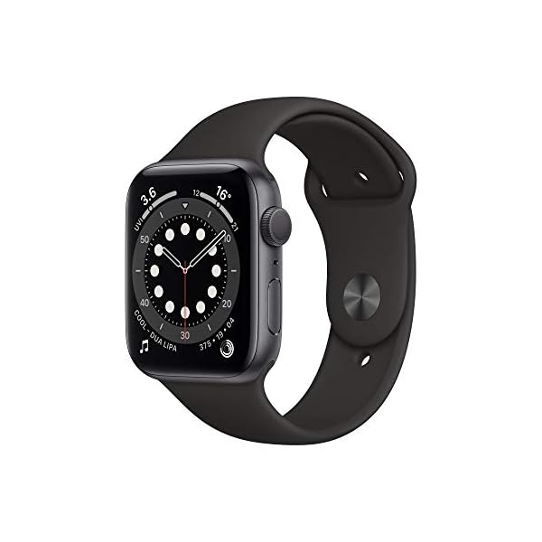 Apple Watch Series 6 GPS, 44mm Space Gray Aluminium Case with Black Sport Band - Regular
