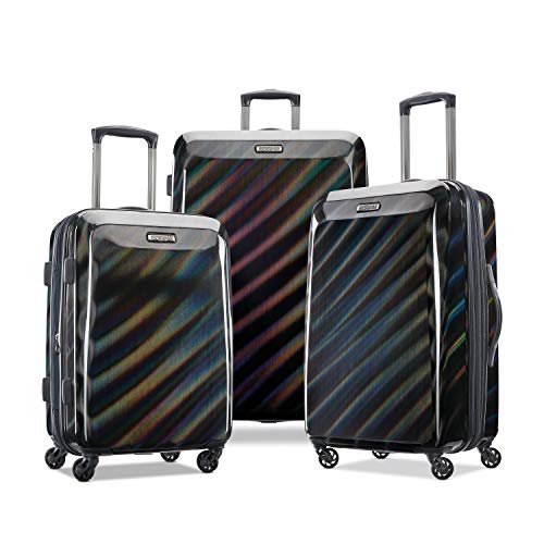 American Tourister Moonlight Hardside Expandable Luggage With Spinner Wheels, Iridescent Black