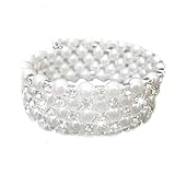 joylive Five Rows Fauxl Crystal Rhinestone Pearls Accessory Bracelet For Party Evening Bridal