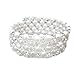 joylive Five Rows Fauxl Crystal Rhinestone Pearls Accessory Bracelet For Party Evening Bridal