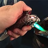 Promithi Dragon Tiger Shaped Inflatable Multi-Function Stainless Steel Folding Windproof Lighter Knife No Gas