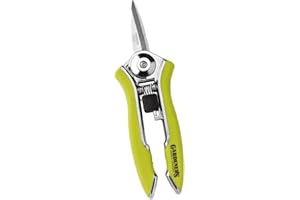 Gardener's Supply Company Pocket Snips | Ergonomic Non-Slip Grip Super Sharp Stainless-Steel Snips for Precision Cuts While Trimming, Pruning & Harvesting - Green