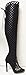 CR Elnora Gladiator Open Toe Lace Back Full Zipper Thigh High Stiletto Heel Boot Black