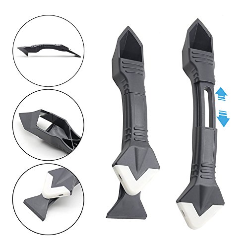 5 Pieces Caulking Tool Kit, GUSTYLE 3 in 1 Silicone Sealant Replace & Removal Tool with 4 Pieces of Sealant Tool Kit for All Bathroom Kitchen Room and Frames Sealant Seals - Thumbnail 3
