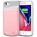 Lonlif Battery Case for iPhone 7/8, 4500mAh Portable Rechargeable Protective Charging Case Compatible with iPhone 7/8 (4.7 inch) Extended Battery Pack Charger Case (Rose Gold)