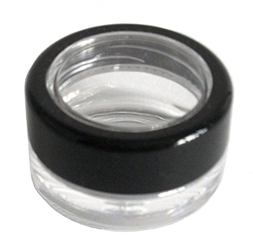 5mL Black Rimmed THICK WALL Empty SMALL PLASTIC JAR for Cosmetic/Craft/Travel/Sample (5 Jars)