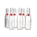 MAMA-AI-2018' Pack of 8 Beer Bottles 16 oz,Easy Cap Glass Bottle with Stopper, Swing Top Bottles for Oil,Vinegar,Beverages,Beer,Water,Kombucha,Kefir, Soda - Clear …