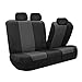 FH GROUP FH-FB064217 Three Row Cross Weave Fabric Seat Covers Airbag Compatible & Rear Split Bench Gray / Black- Fit Most Car, Truck, Suv, or Van