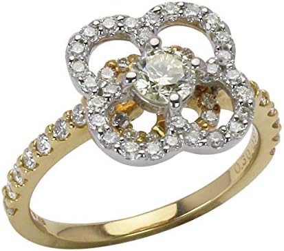 K18ゴールド Pt900プラチナ ダイヤモンドリング フラワーモチーフ プラチナリング 18金 リング 花 可愛い レディース 9 5号