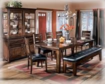 Ashley Furniture Signature Design - Larchmont Dining Room Table - Old World Style - Burnished Dark Brown