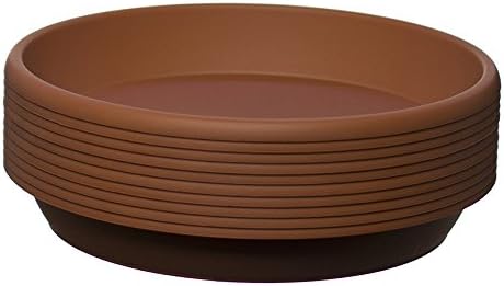 Home Garden Ornaments Coloured Plastic Plant Pot Saucer,Many Colours, Heavy Duty Sizes:12 cm,17cm,20 cm,24 cm,28 cm - 10 pack (28 cm, Light Brown)