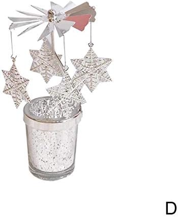 Timmershabi Metal Light Christmas Rotary Candle Holder Carousel Decor