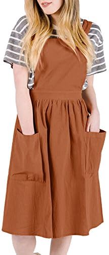 Ofenbuy Womens Casual Sleeveless Strap A Line Overall Pinafore Dress with Pockets