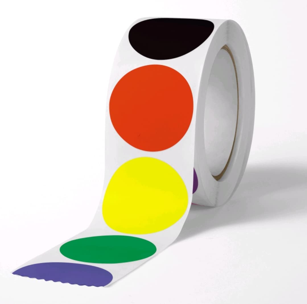 MajorCrafts 500 Labels per roll 2.5cm 1" Plain Blank Round Sticker Labels (Multicoloured V046)