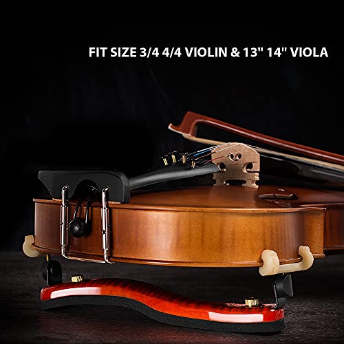 AMZZ Adjustable Maple Wood Shoulder Rest for 4/4 and 3/4 Violins