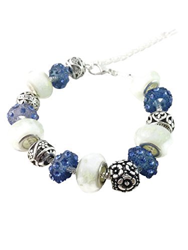 Dastan Handmade Charm Bracelet - Metal Beads- Silver Plated Snake Chain