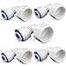 Meiduoduo Mini White POM Quick Water Tube Fittings 1/2inch NPT Female to 3/8inch OD 90 Degree Elbow Push Fit Connector for RO Water System Quick Connect Fittings, Pack of 5