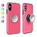 iPhone Xs Max Case Cover,Rebex Dual Layers Tough Heavy Shock Protective Expanding Phone Stand and Grip Built-in Iron for Magnetic Mount Rugged Duty Proteciton iPhone Xs Max (Pink)