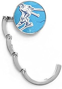 ウィンタースポーツ スキー アクション イラスト 開催中 折りたたみ式ハンガー 拡張 装飾クラスプ テーブルフック