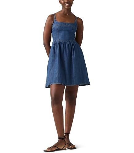 Levi's Women's Denim Bustier Dress, (New) Ladies Night (Stretch), X-Small at Amazon Women's Clothing store