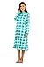 Casual Nights Women's Plaid Long Sleeve Zip Up Long Nightgown - Green - Large