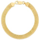 SHOP WGS Elegant Italian 14K Gold Plated Sterling Silver Bismark Bracelet for Women & Men - Bismark Bracelet for Men & Women Jewelry Gifts