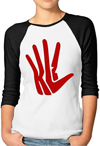 LOYRA Women's 3/4 Sleeve Famous Basketball KL Player Football Tee Black M