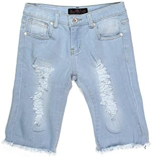 Lavo Girls Super Soft Strech Light Denim Bermuda Shorts Blue 12