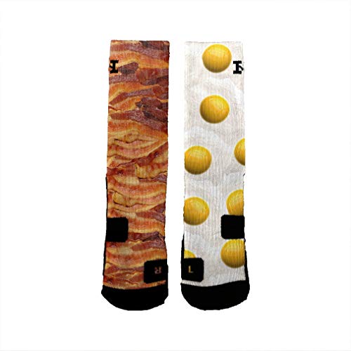 HoopSwaggBrand Athletic Socks Bacon and Eggs