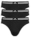 adidas Men's Athletic Stretch Brief Underwear (3-Pack), Black Black Black, SMALL