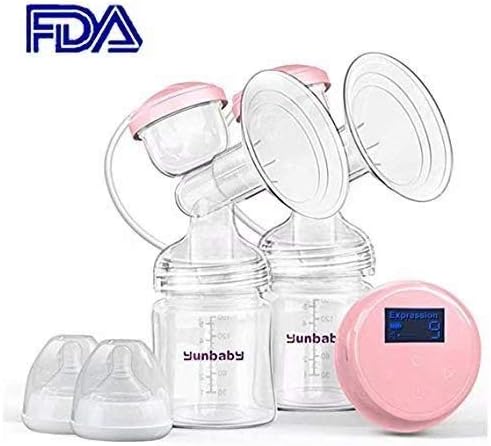 Double Breast Pump Electric, Comfort Electric Breast Pump with Massage Mode, Rechargeable Battery Breast Pumps BPA Free (Light Pink)