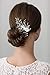 SWEETV Pearl Wedding Hair Clip Comb Barrette Flower Crystal Bridal Hair Accessories Silver Headpieces for Women Wedding