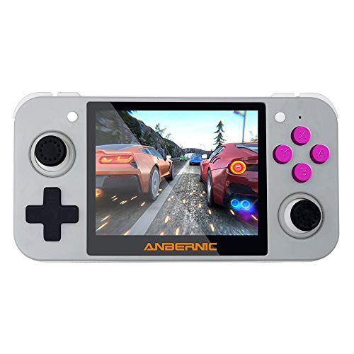 DREAMHAX RG350 Handheld Game Console with 3.5 Inch IPS Screen Preload 10000 Games Opendingux System, Video Games with 4770 Dual 1GHz / DDR2 512M / 16G + 32G, Gameboy Gifts for Kids (Gray)