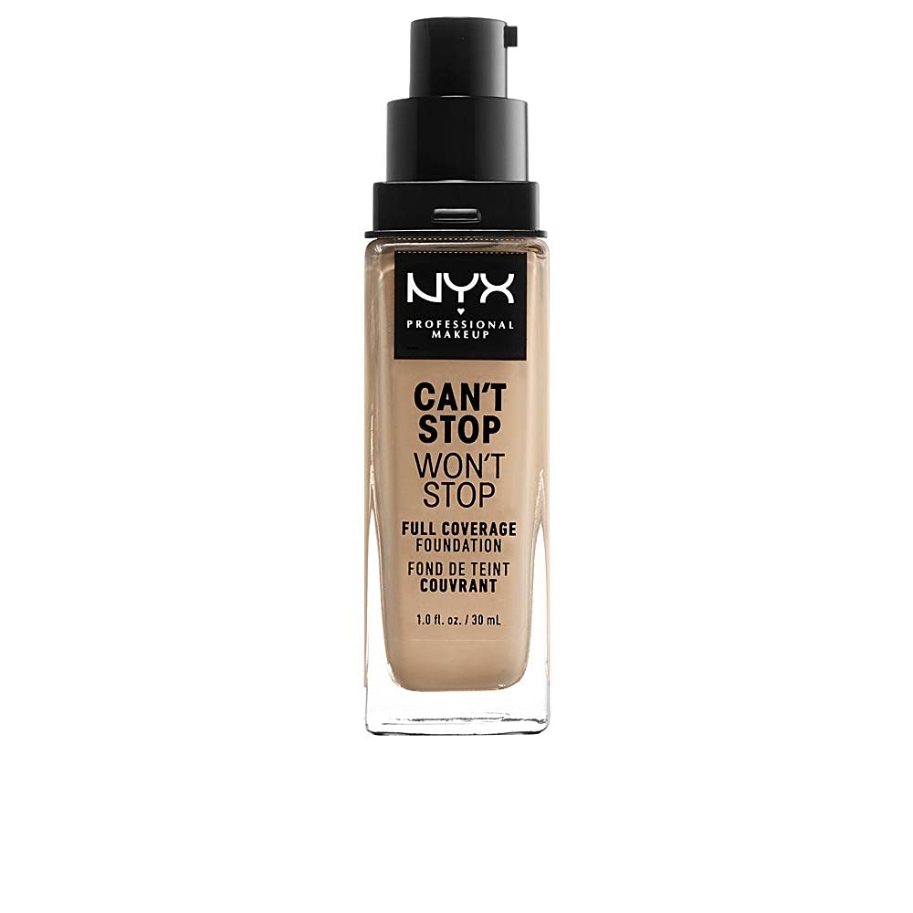 NYX Professional Makeup Can't Stop Won't Stop Full Coverage Foundation, Long Lasting, Waterproof, Vegan Formula, Matte Finish, Shade: Soft beige